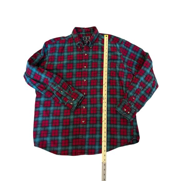 Vintage Studio 90s Vintage JAB Red/Teal Plaid Flannel Size L Lumberjack Grunge - Picture 4 of 7